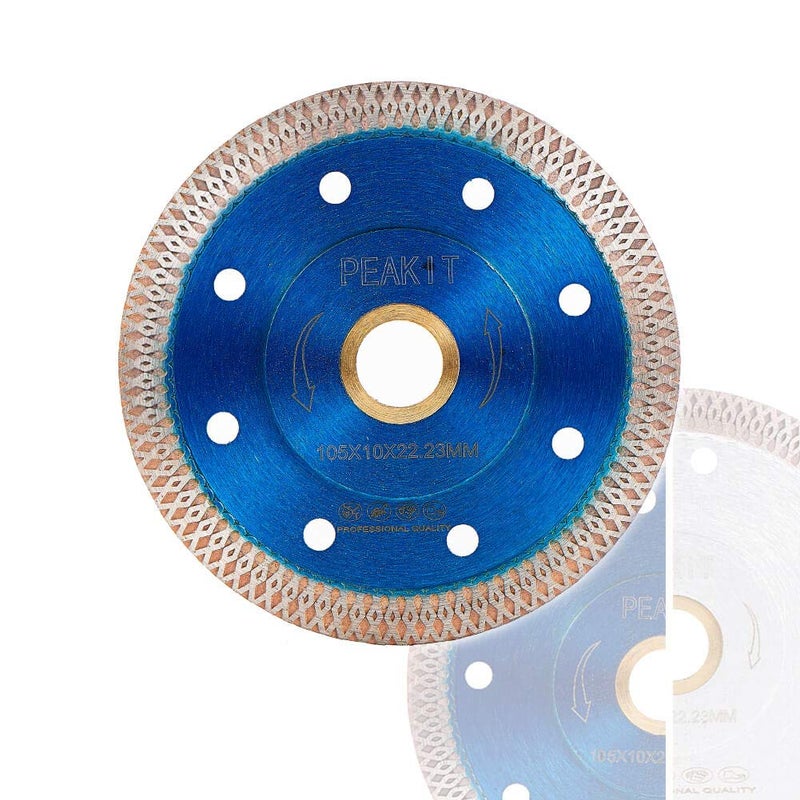 PEAKIT Tile Cutter Blade 4in Porcelain Diamond Saw Blade Ceramic Cutting Disc Wheel for Angle grinder, Reversible Color - Image 1